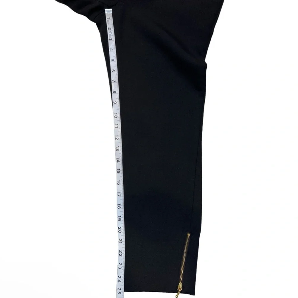 Kate Spade New York Wool blend Crop Black Pants Gold Zippers Sz 6
